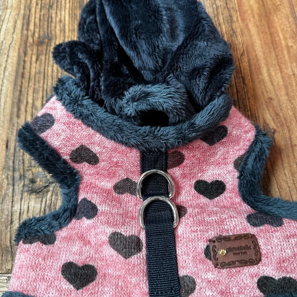 Pink Heart Patterned Dog Vest